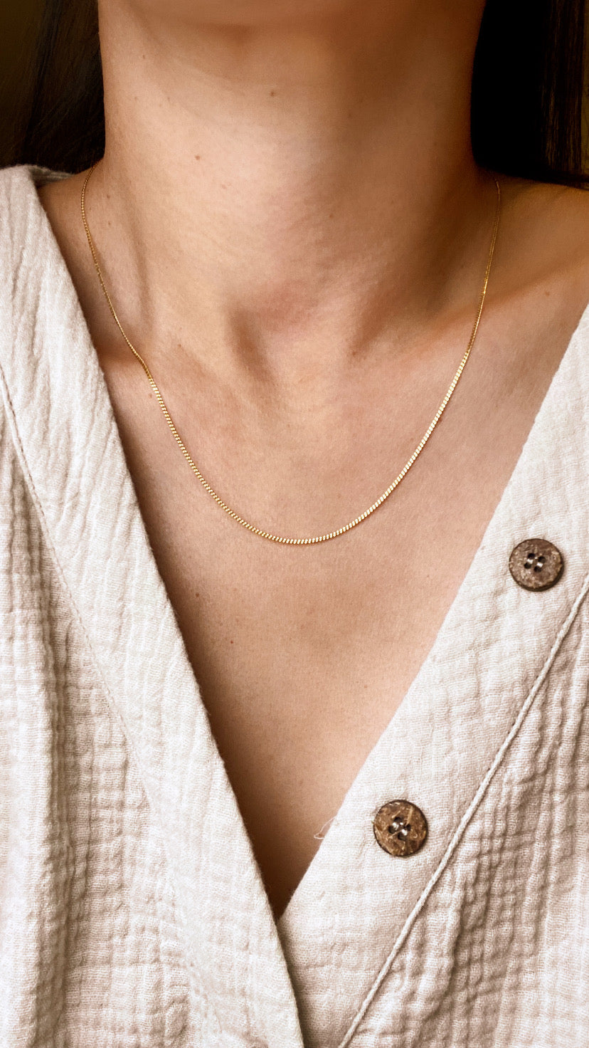 Adjustable Mini Curb Chain Necklace