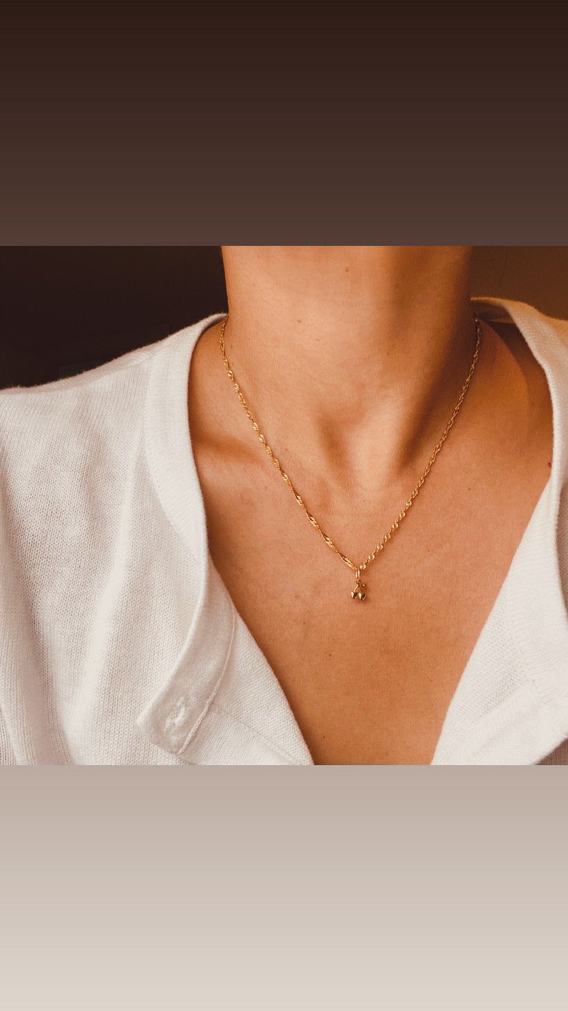 Small Gold Cherry Charm