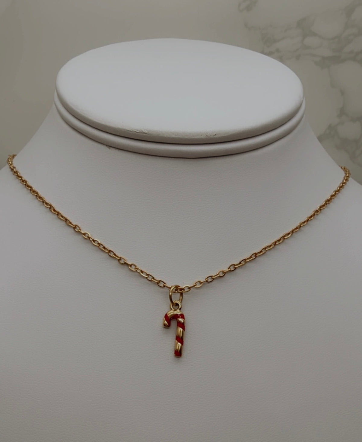 Candy Cane Charm - 18K