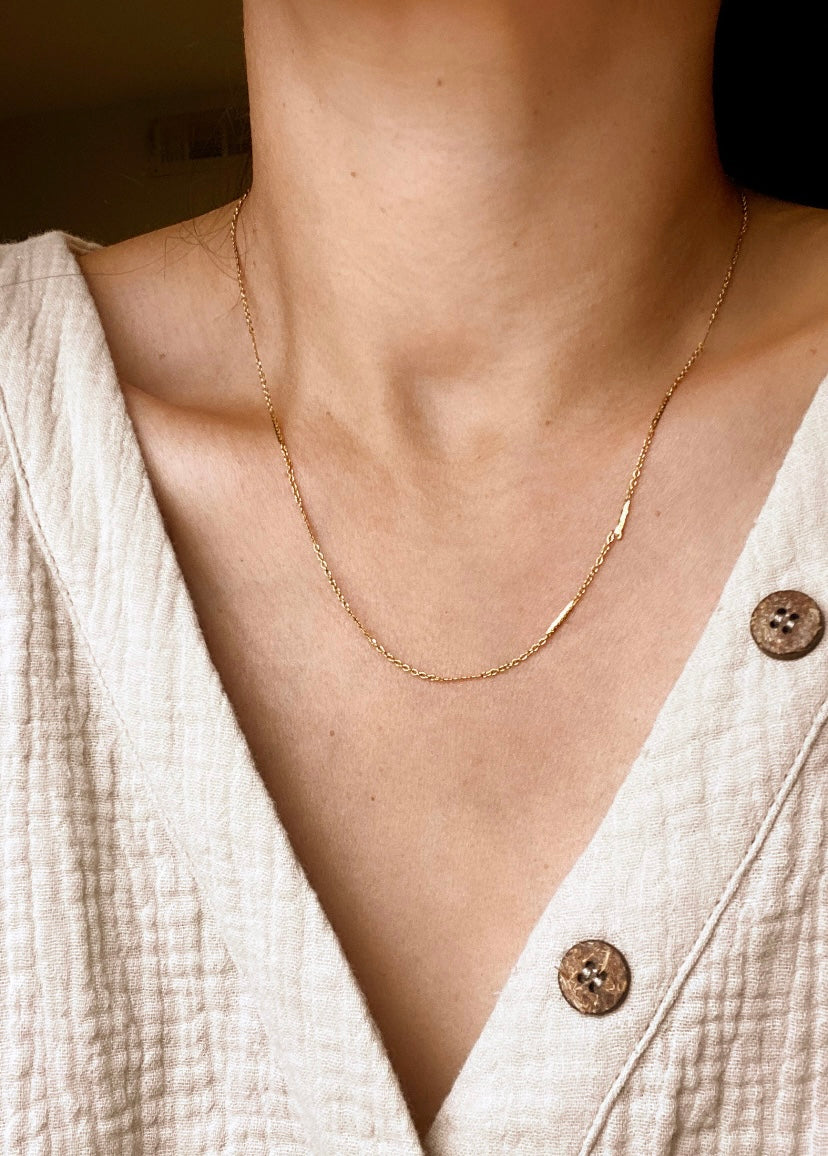 Adjustable Shiny Chain w/ Fresh Water Pearl