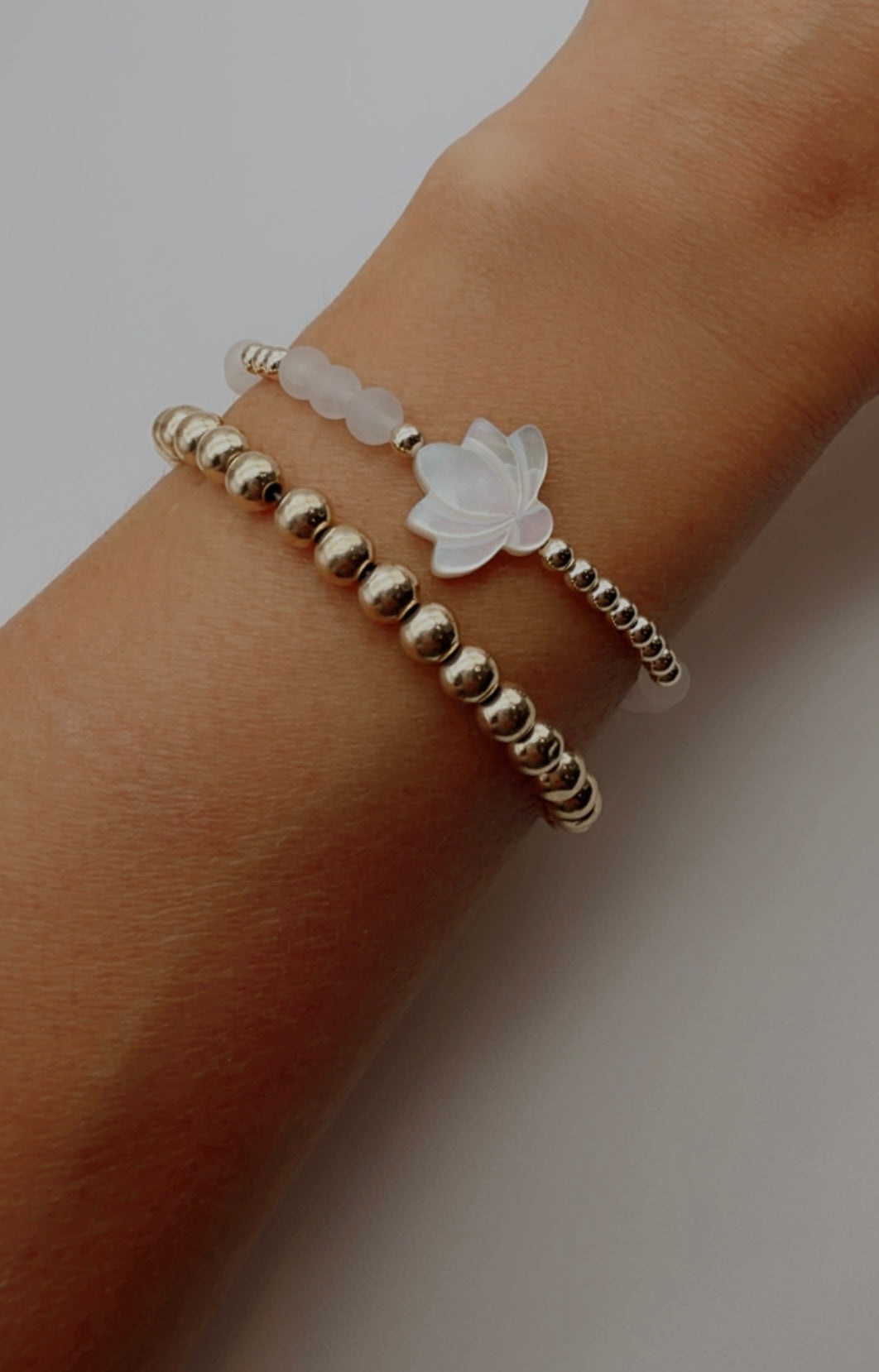 Lotus Flower Beaded Bracelet - 14K GF