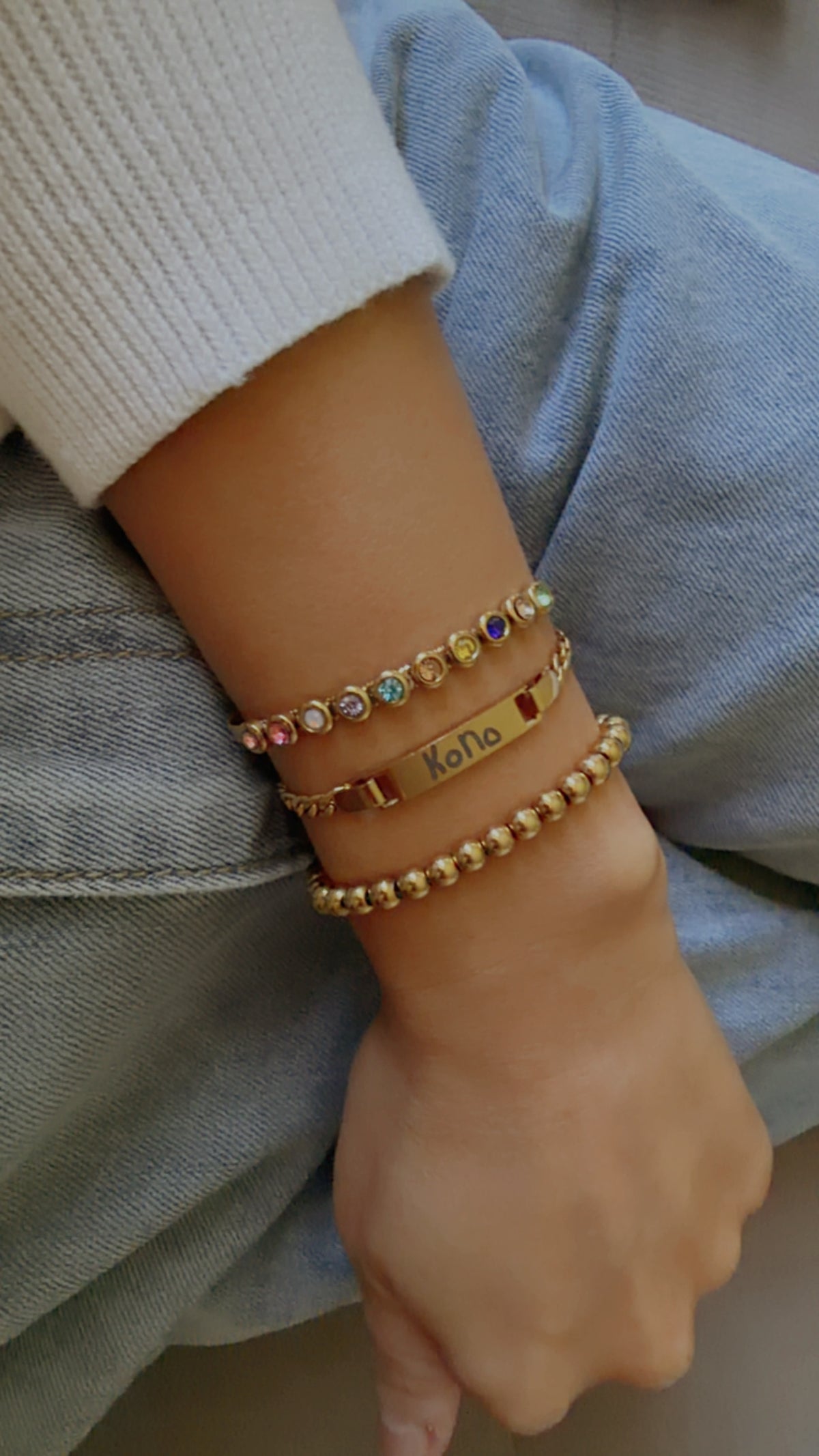 Multi Color Stone Herringbone BRACELET
