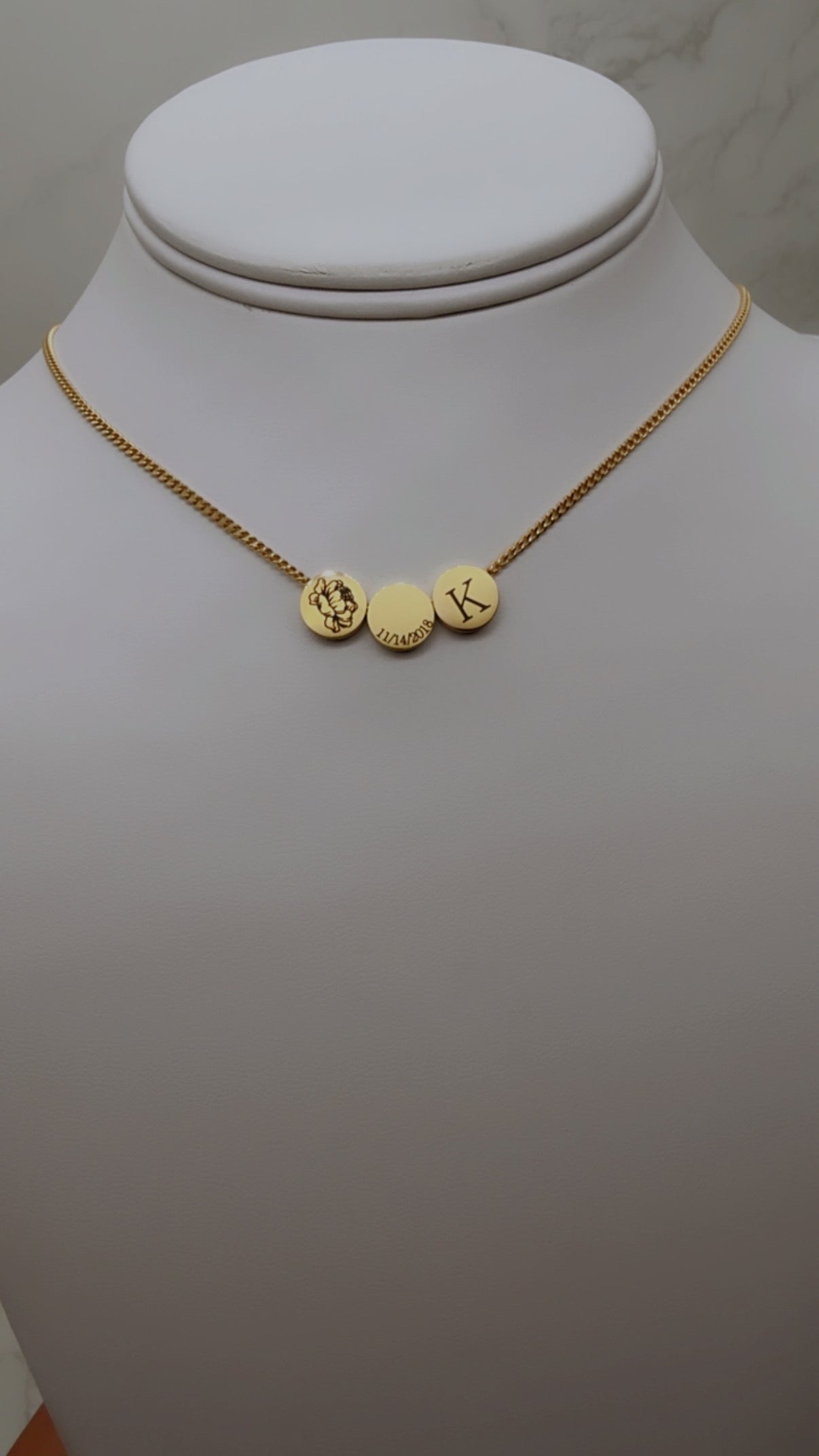 Custom Mini Circle Bead Necklace - 18K