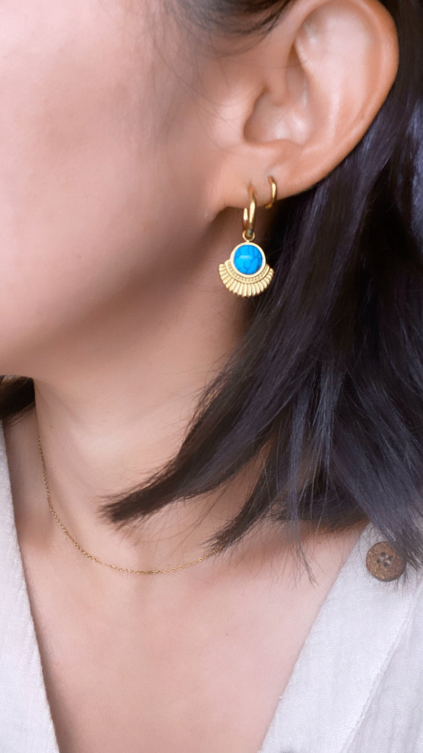 Turquoise Fan Hoops