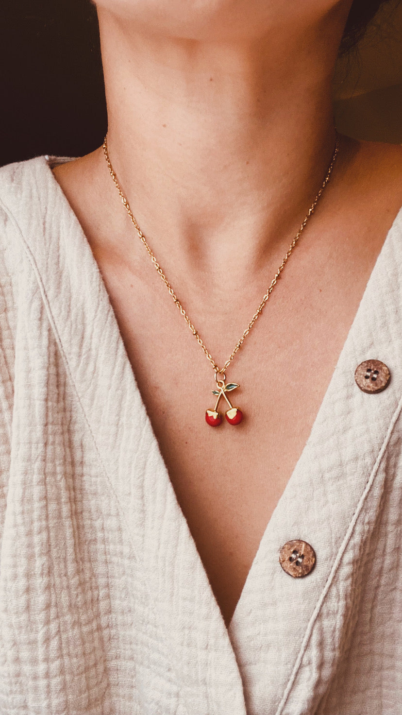 Gold Dipped Cherry Charm