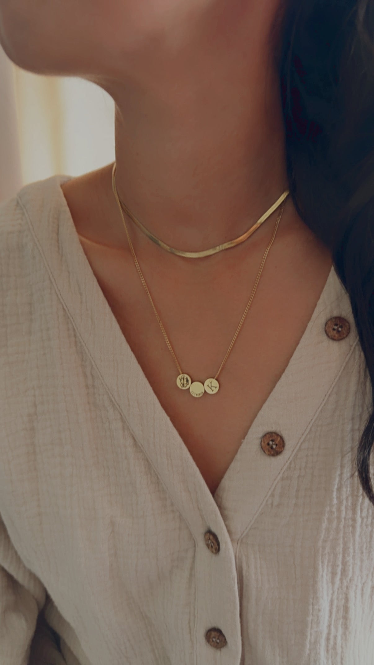 Custom Mini Circle Bead Necklace - 18K
