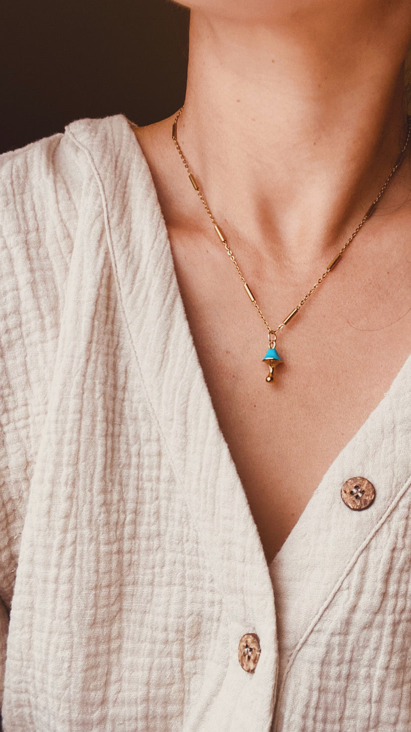 Blue Mushroom Charm