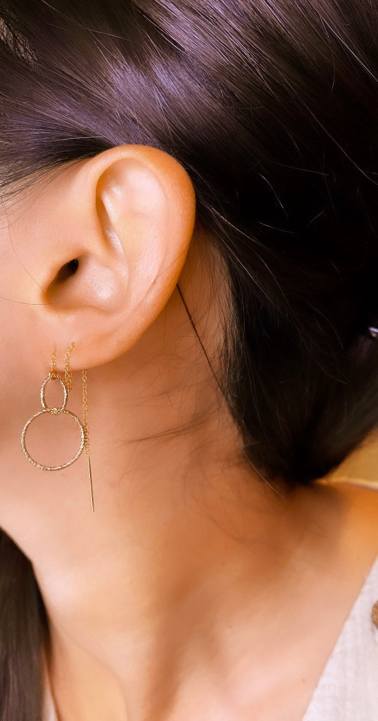 Infinite Earrings - Threader - Gold Filled