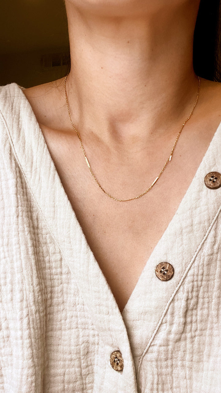 Shiny Rellor Chain Adjustable Shiny Chain w/ Fresh Water Pearl