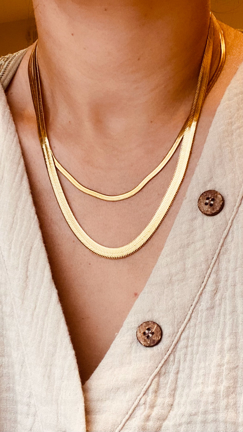 Herringbone Chain 18K Gold