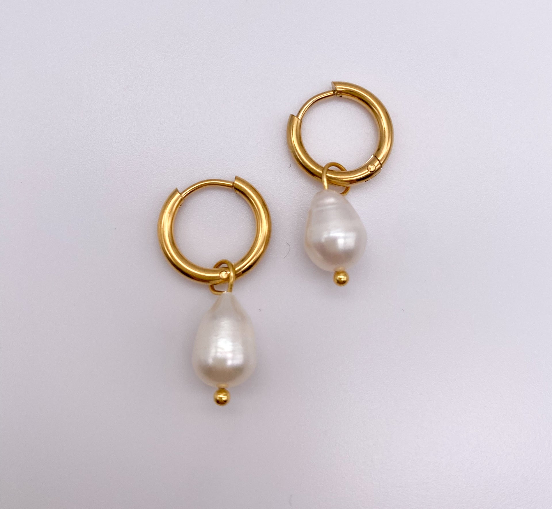 Single Fresh Water Pearl HOOPS