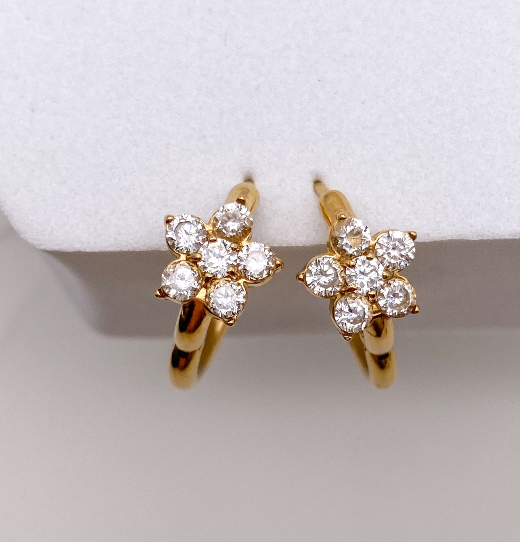 Flower CZ Hoops