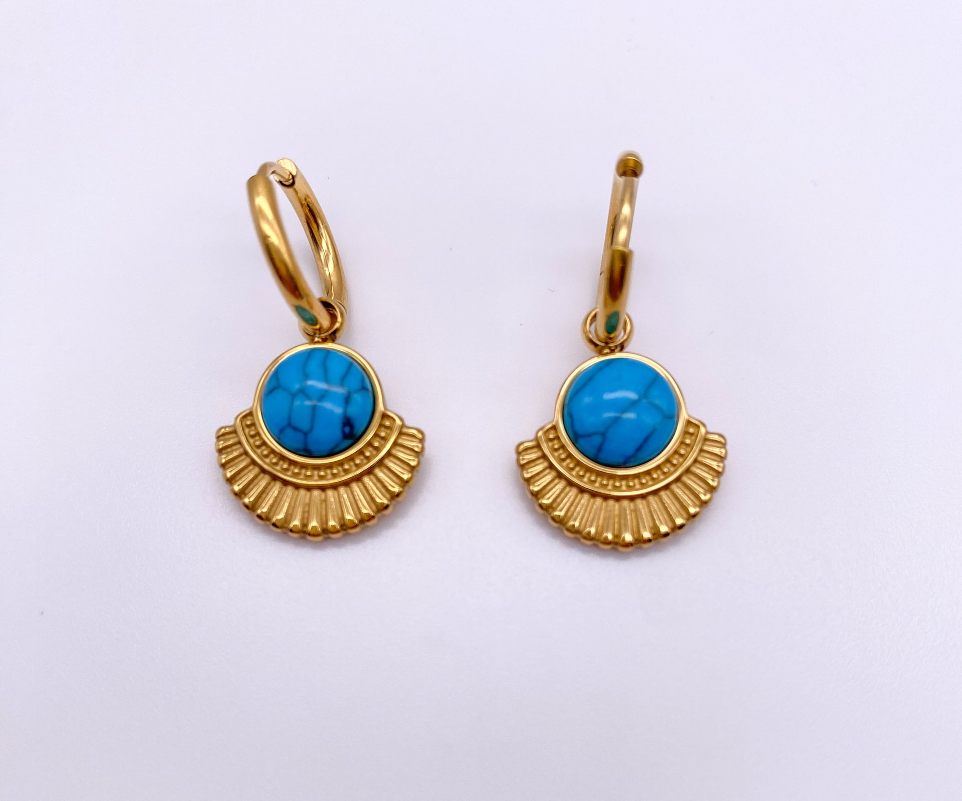 Turquoise Fan Hoops