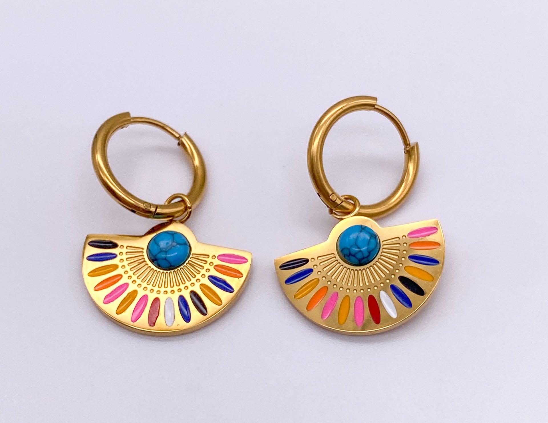 Turquoise Multi Color Half Circle HOOPS