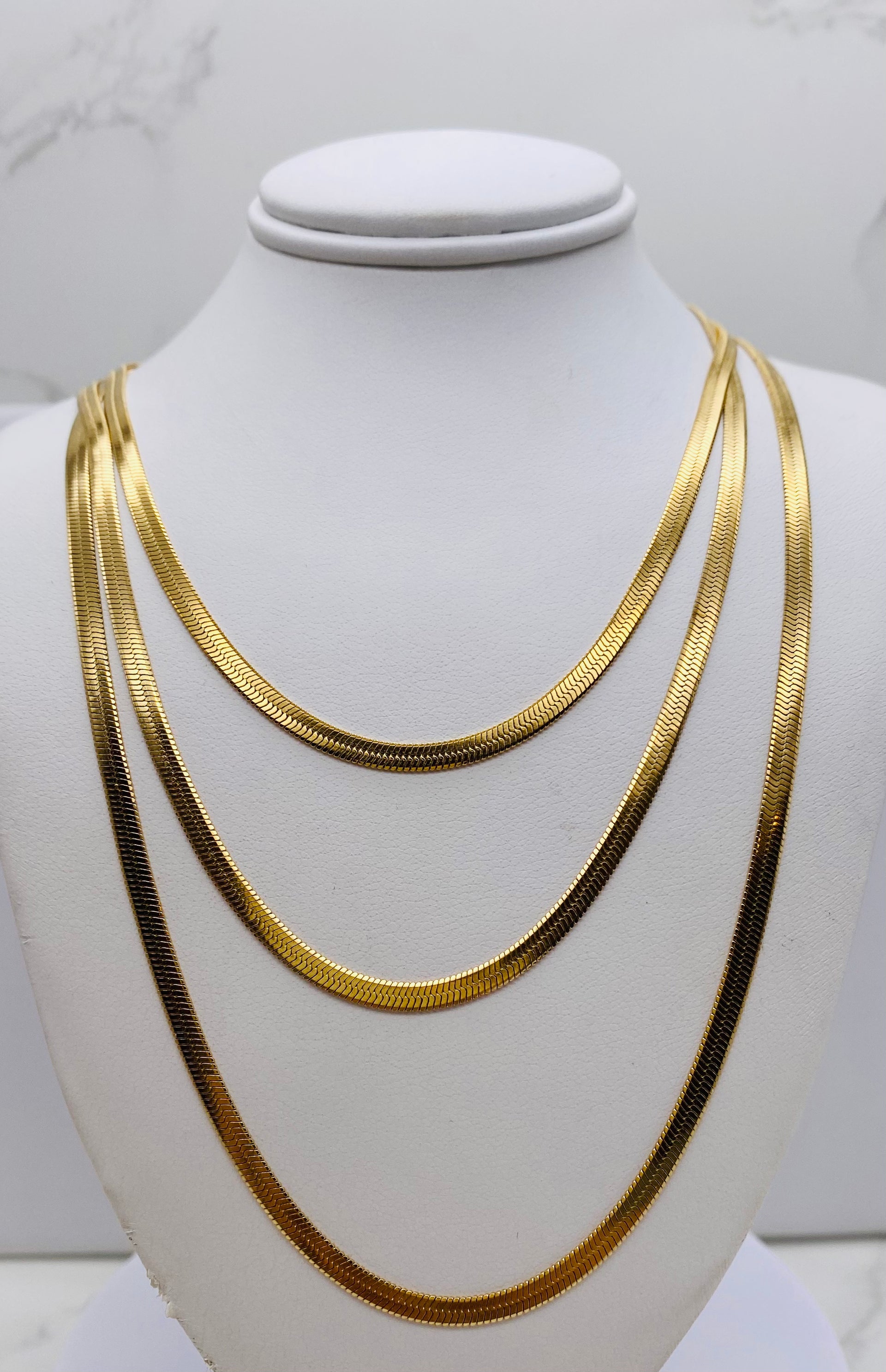 Herringbone Chain 18K Gold