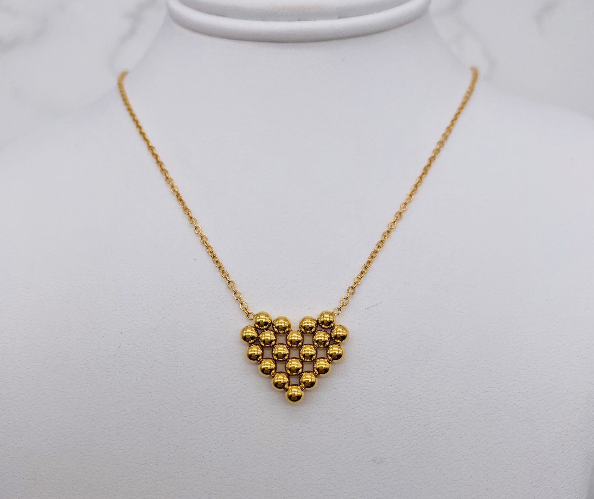 Heart Ball Cluster Necklace