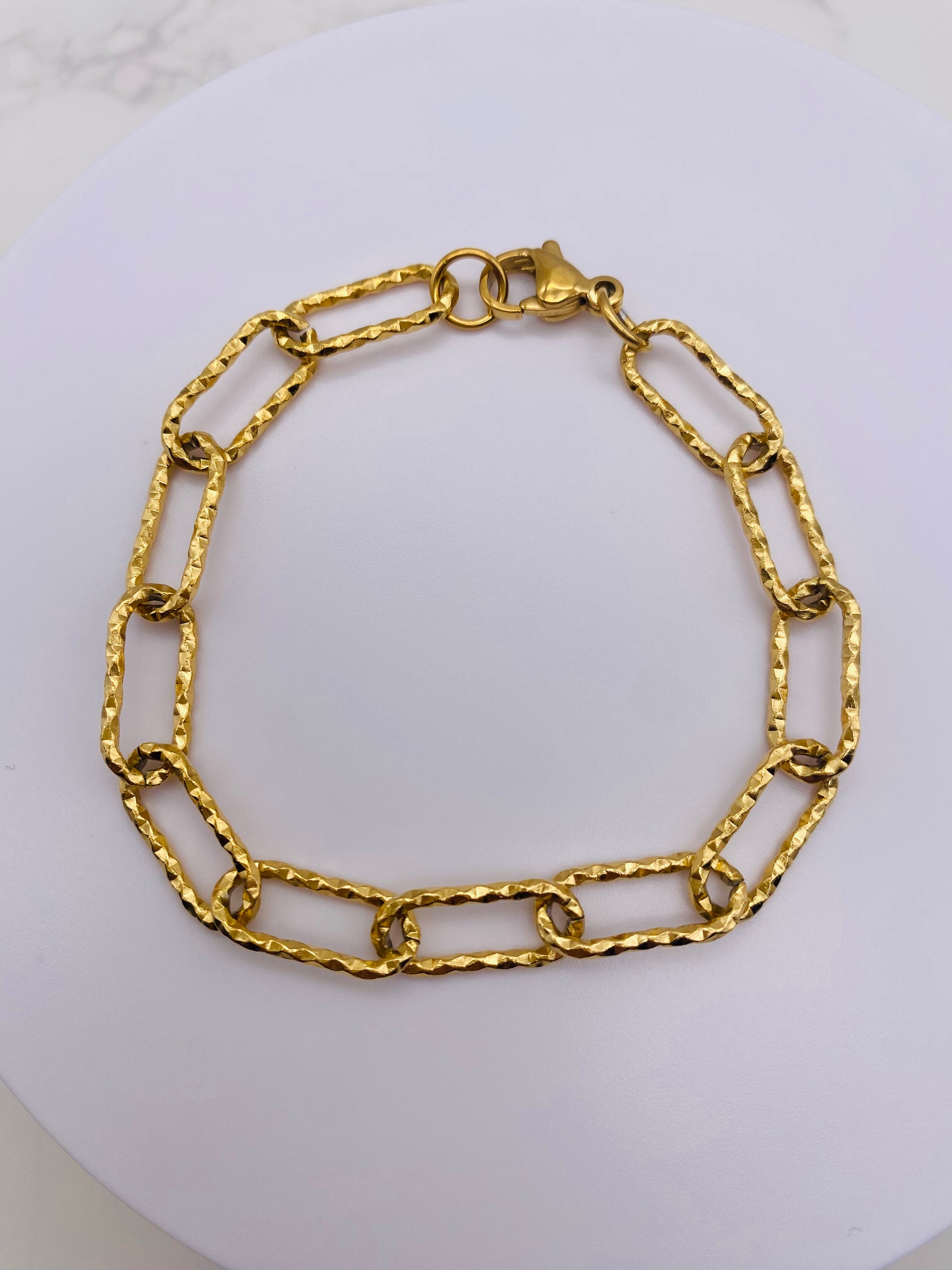 Textured Thick Paperclip BRACELET