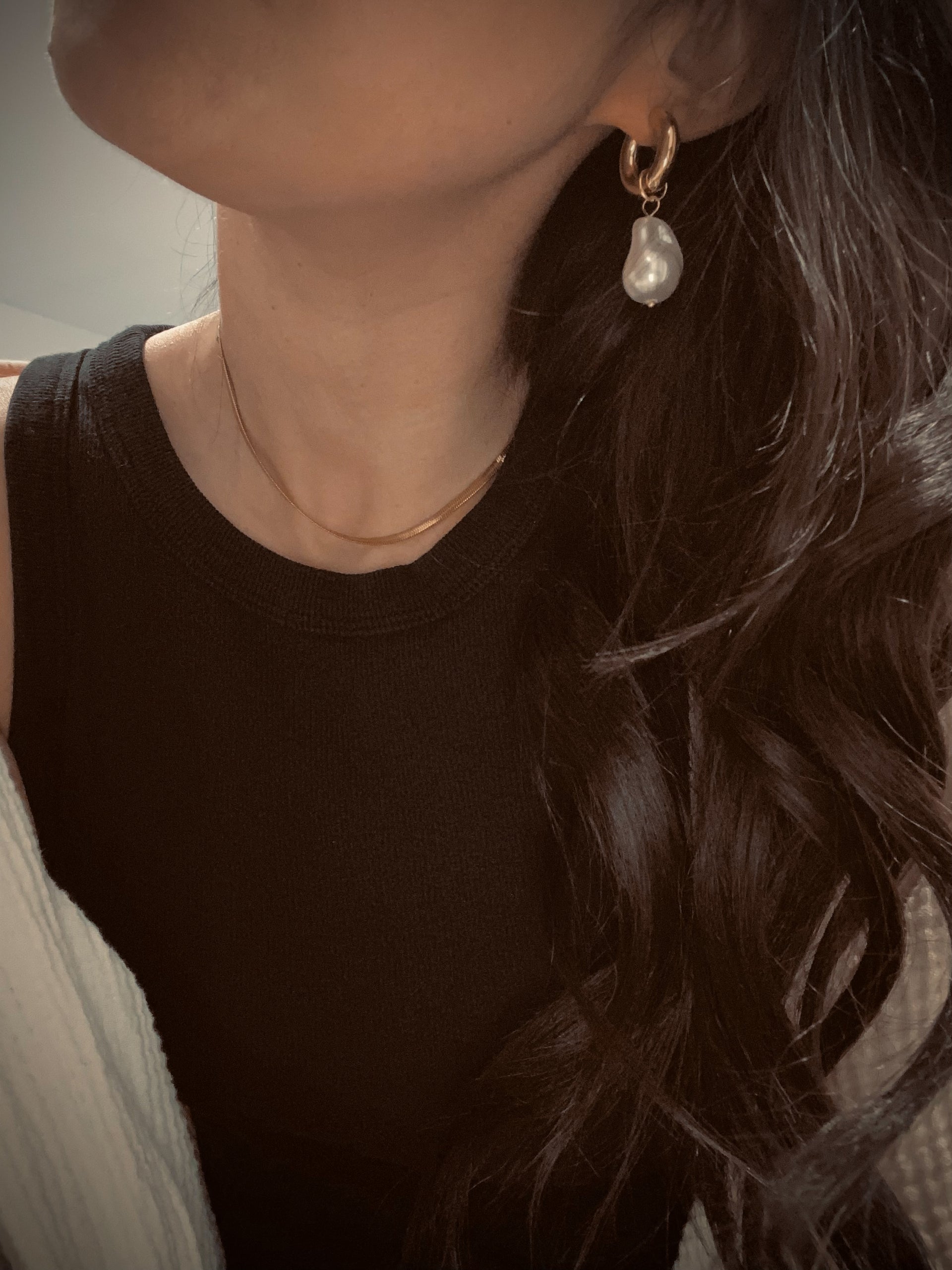 Bold Glass Pearl Hoops
