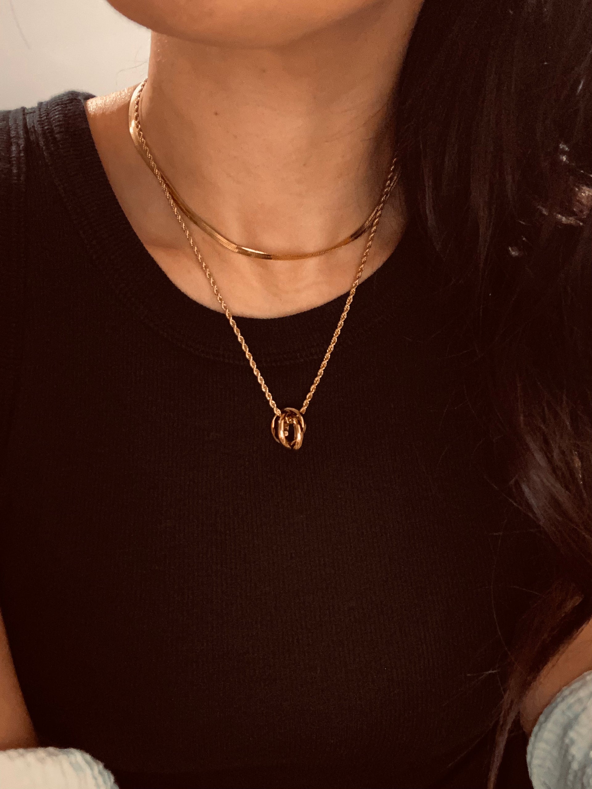 3 Ring Rope Chain Necklace