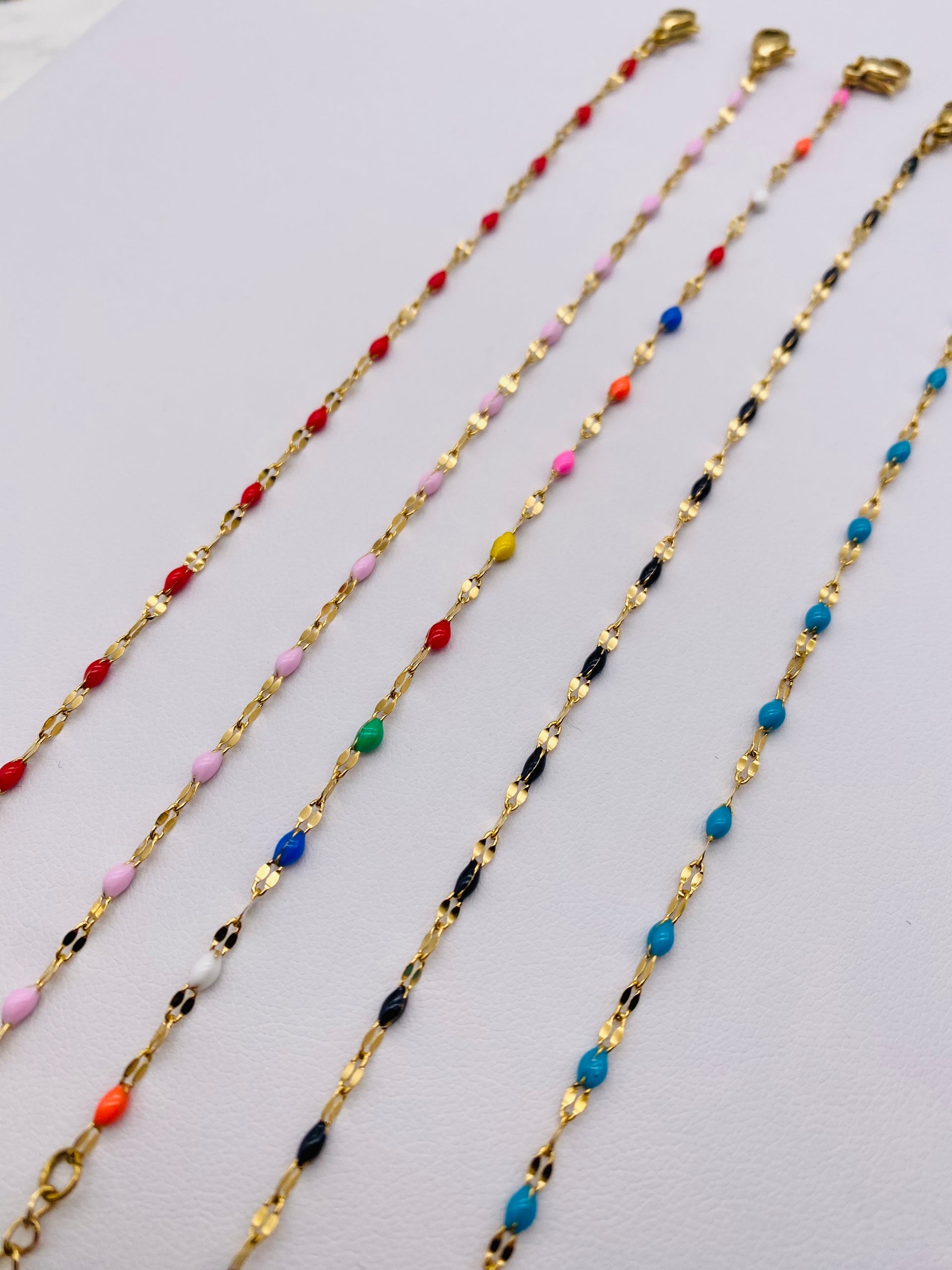 Lip Chain Enamel BRACELET - different colors available