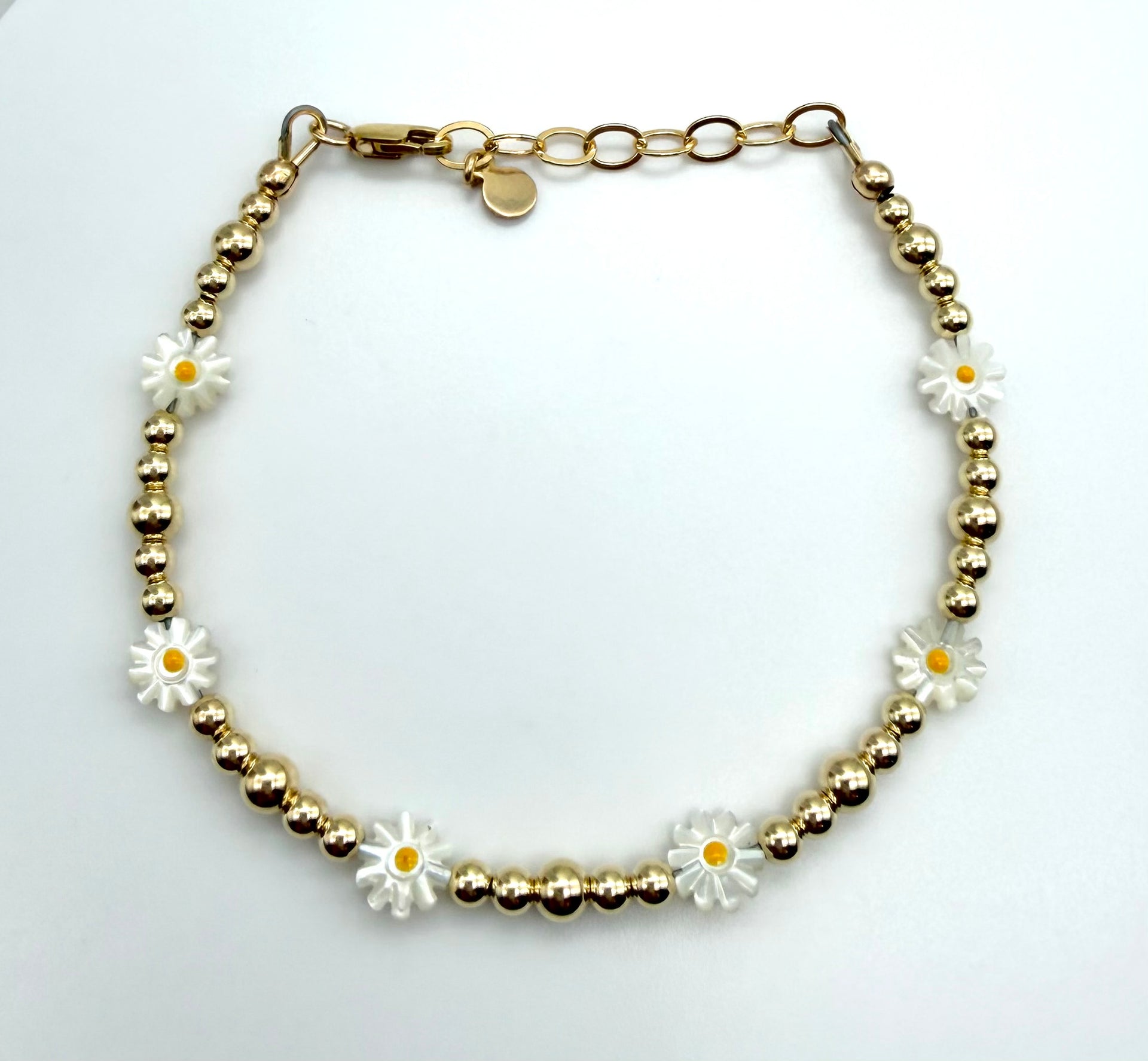 Daisy Beaded Bracelet - 14K GF