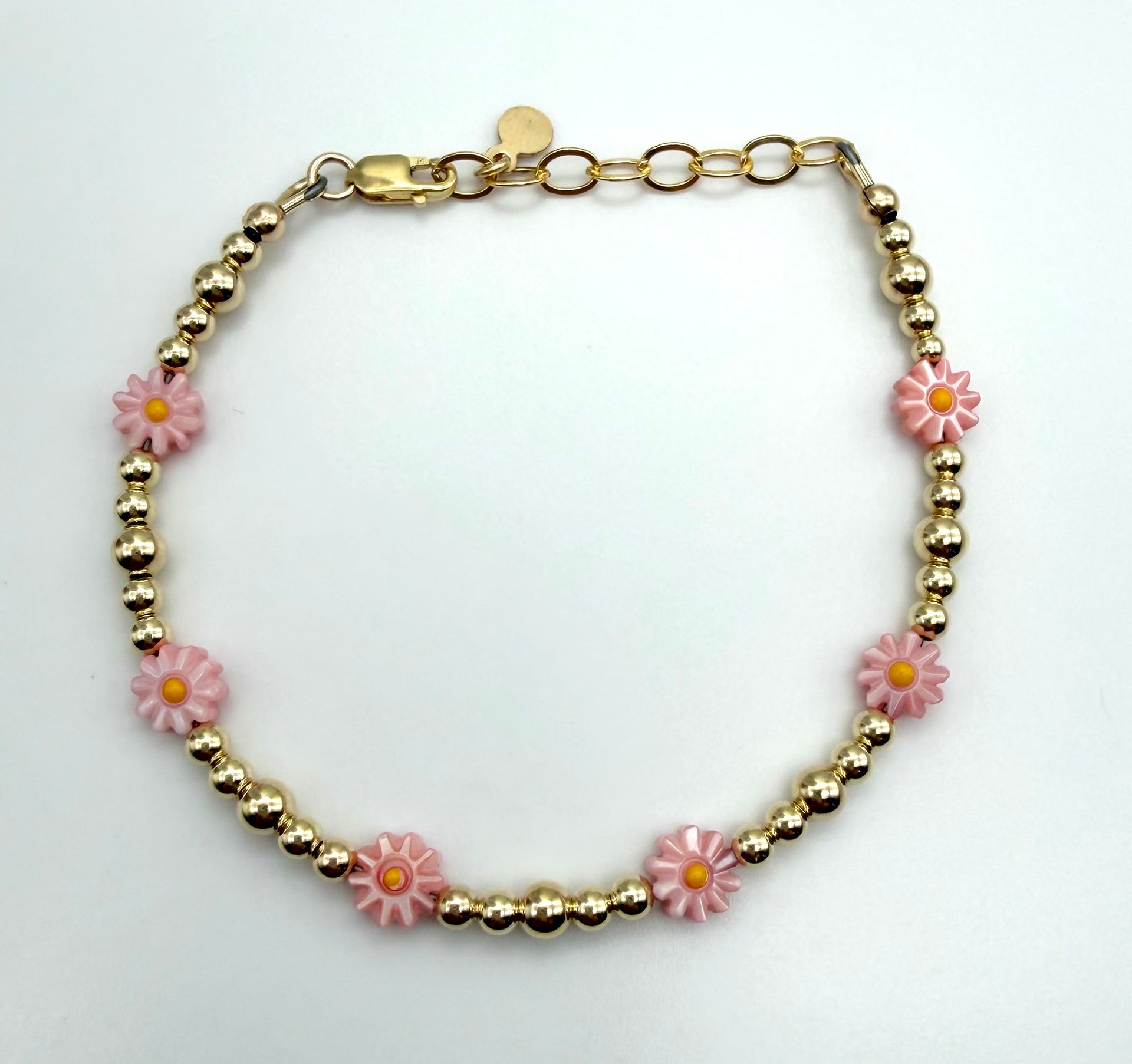 Daisy Beaded Bracelet - 14K GF