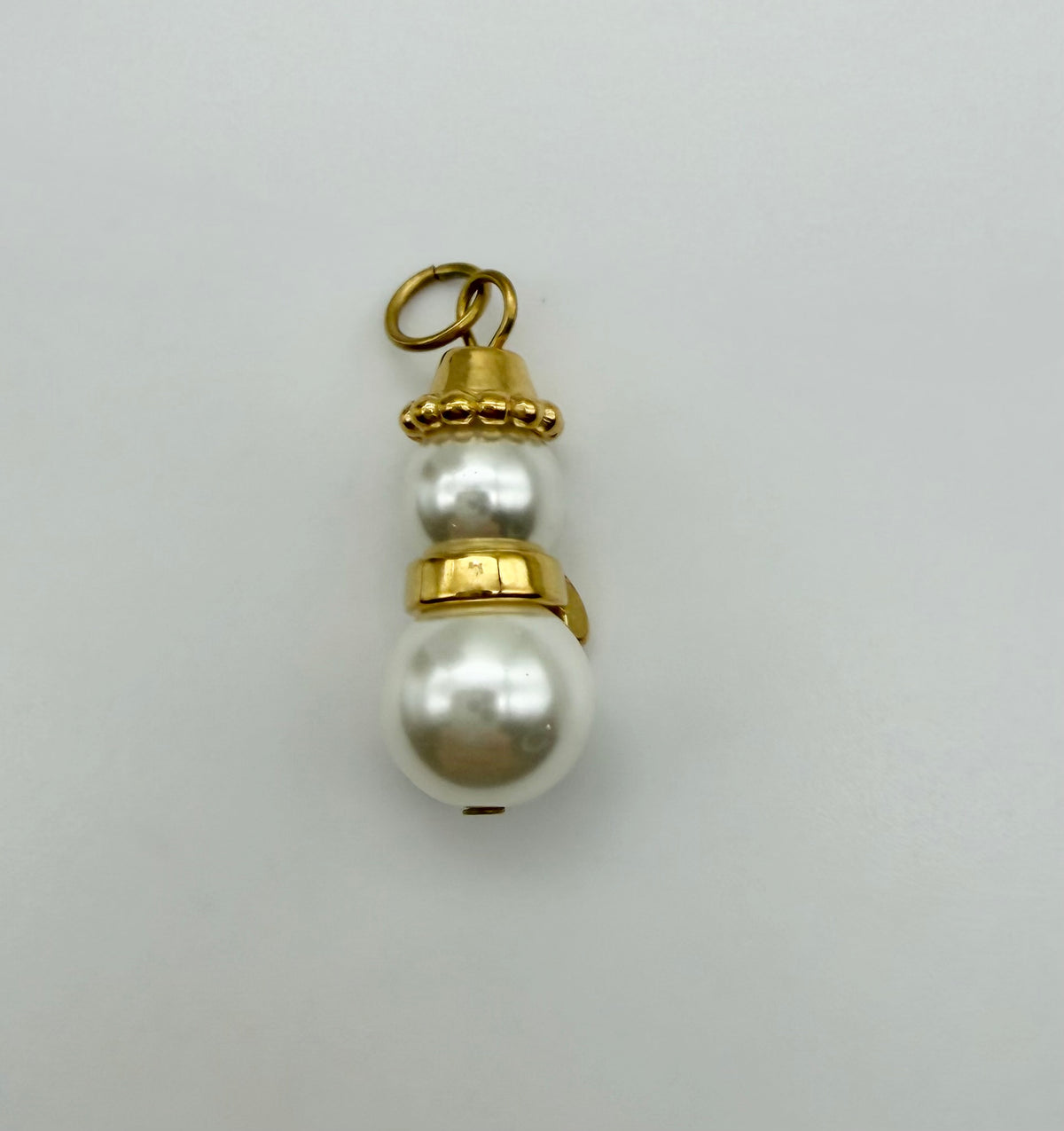 Snowman Pearl Charm - 18K
