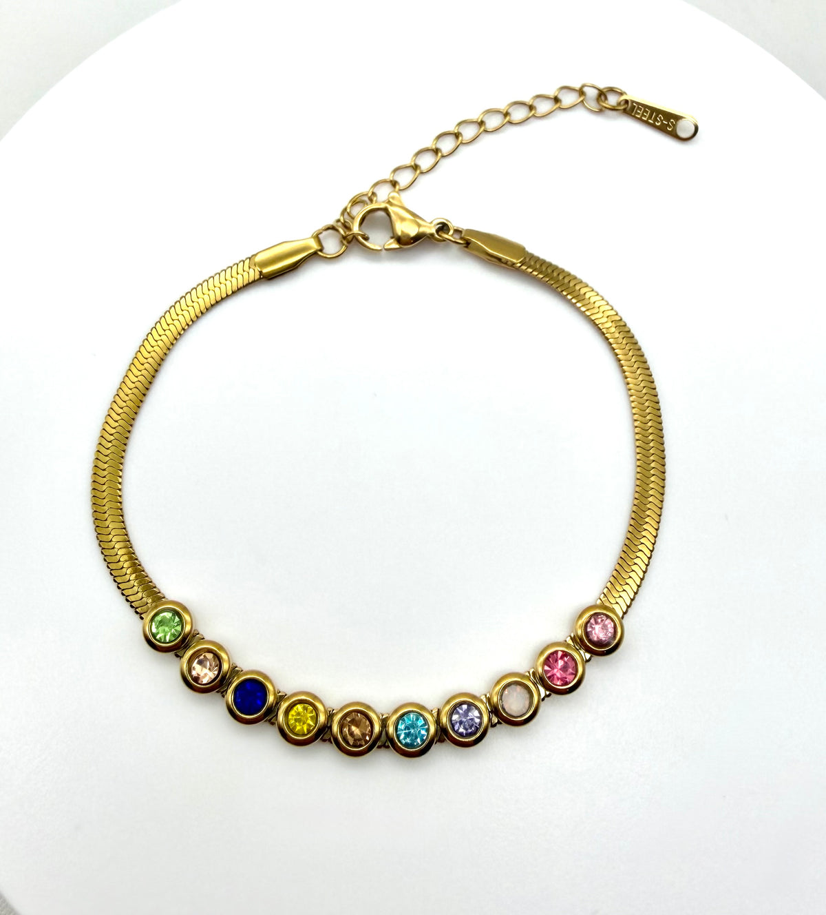 Multi Color Stone Herringbone BRACELET