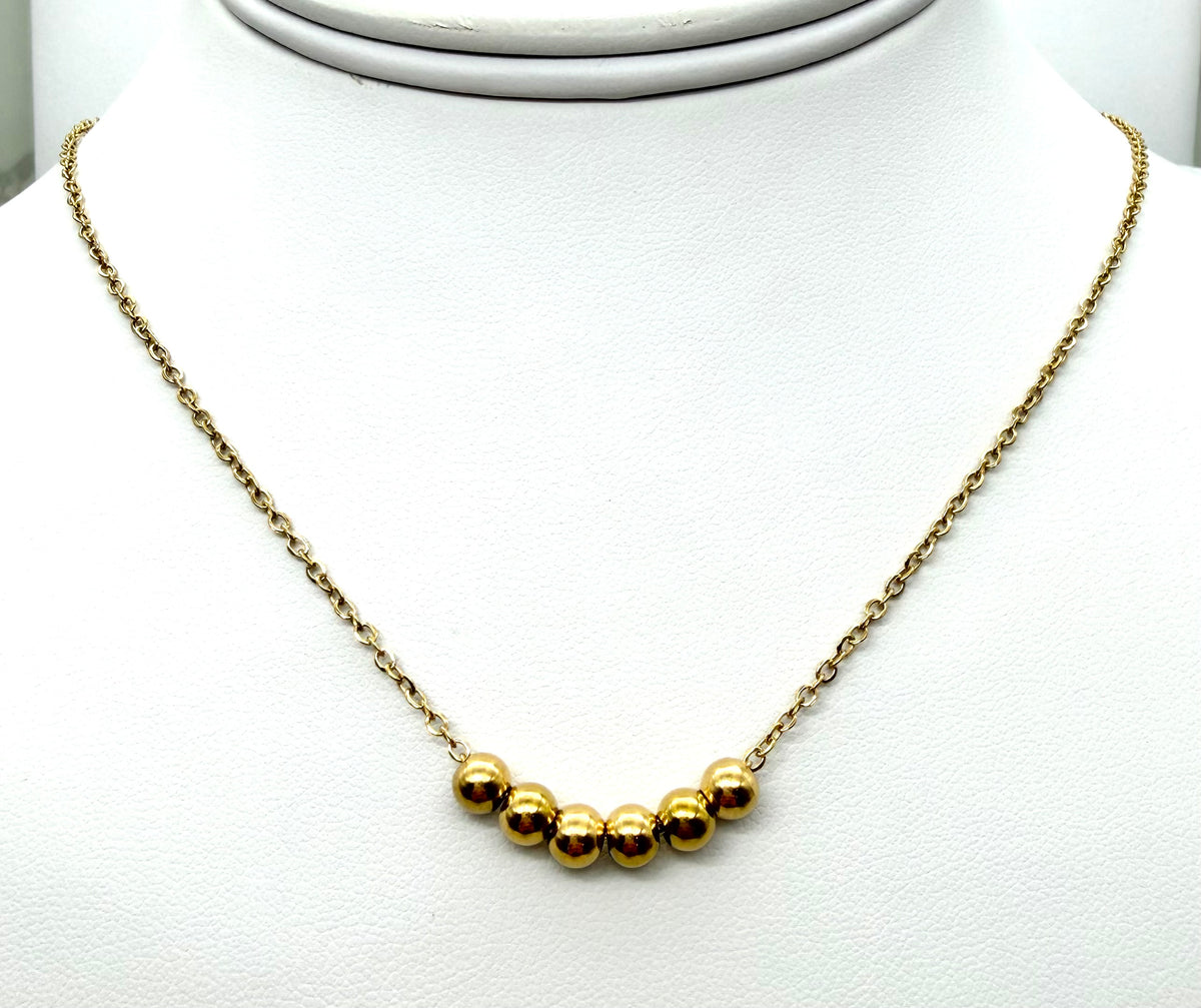 6 Ball Necklace - 18K