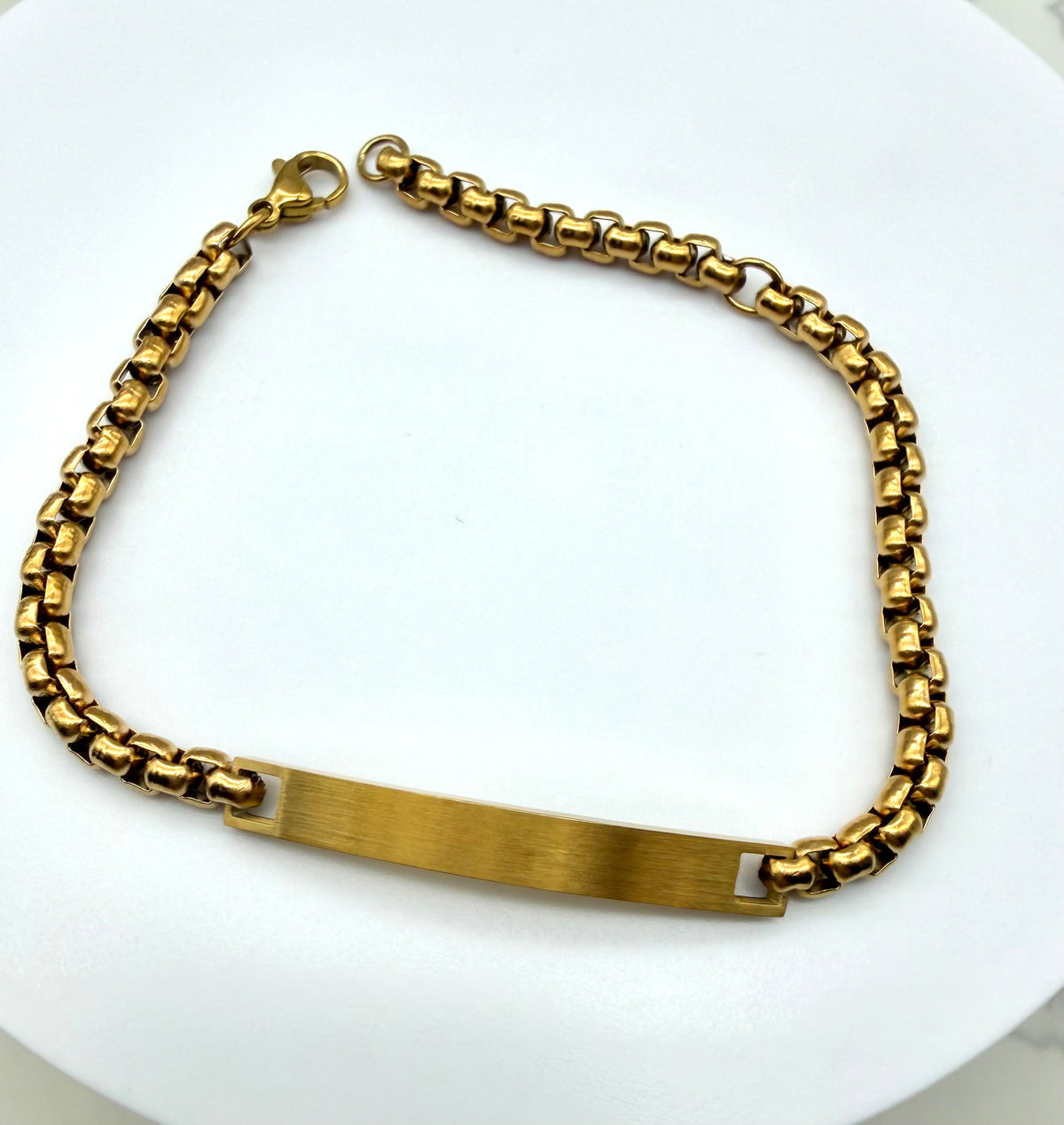 Rollo Chain with Engraving Plate - LASER ENGRAVED