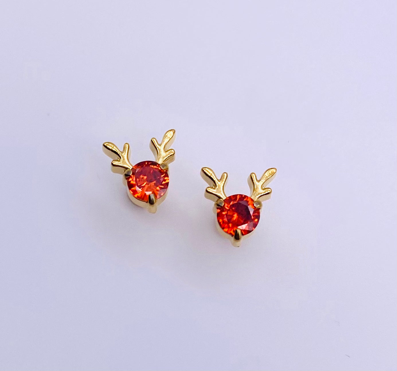 Reindeer CZ Stud - FLAT BACK