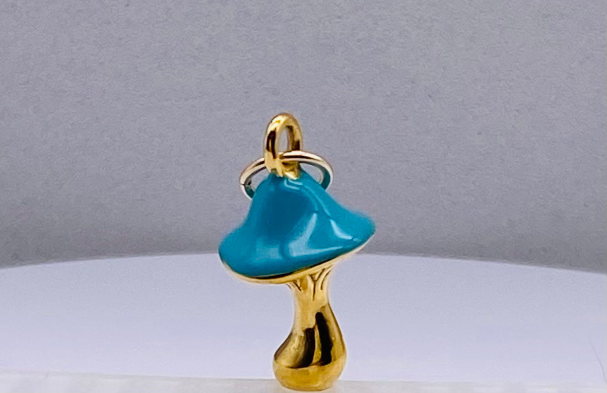 Blue Mushroom Charm