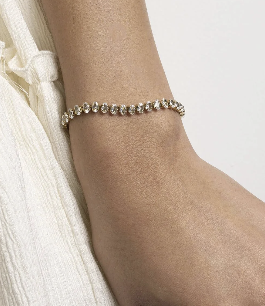 White Oval Tennis Bracelet
