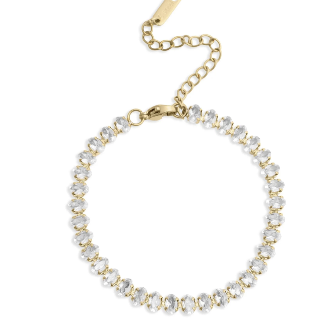 White Oval Tennis Bracelet