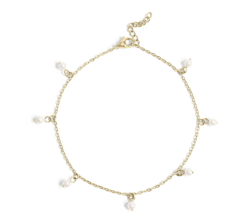 Pearl Charm Anklet - 18K