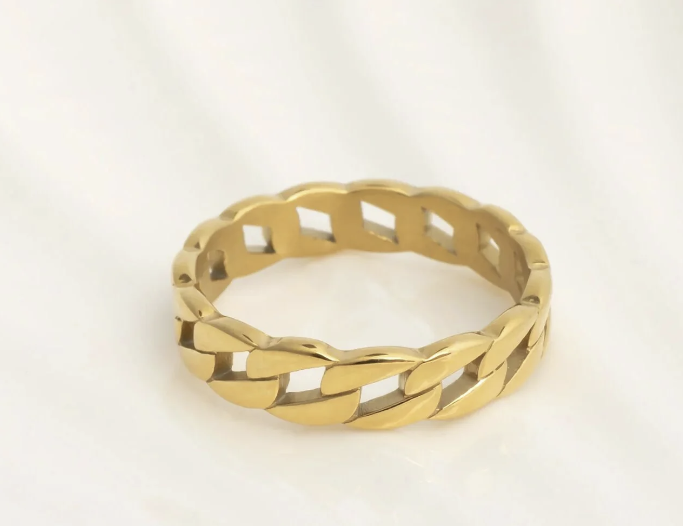 Curb Chain Ring - 18K