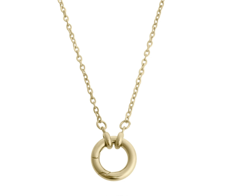 Cable Chain Charm Holder Necklace - 18K
