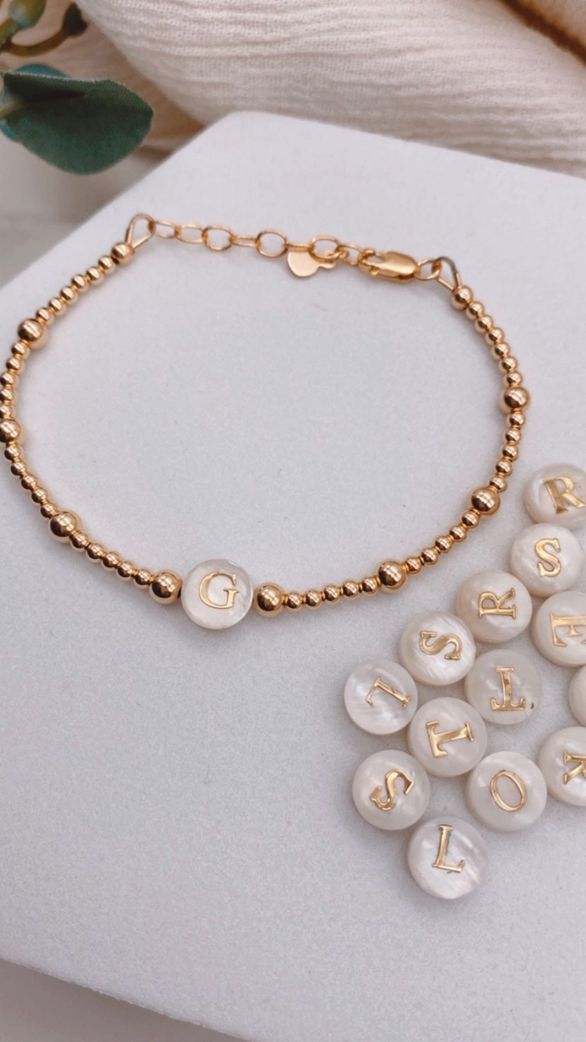 Initial Mother of Pearl Bracelet
