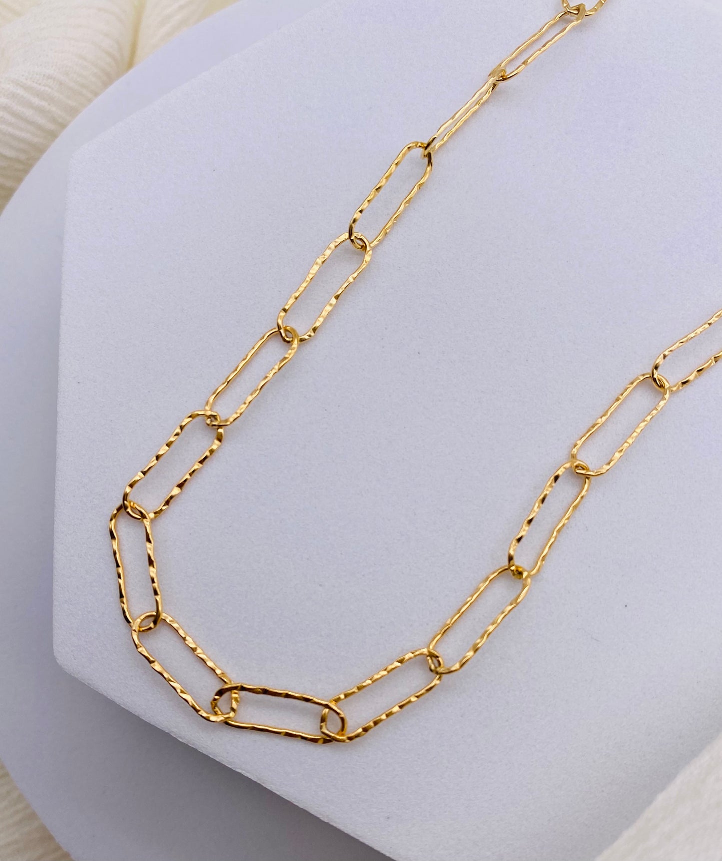 Hammered Paperclip Necklace