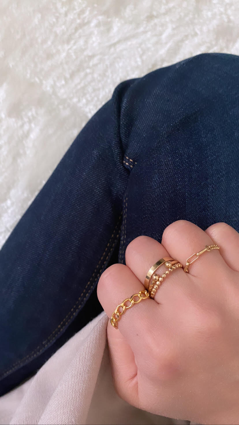 Adjustable Curb Chain Ring - Gold Filled