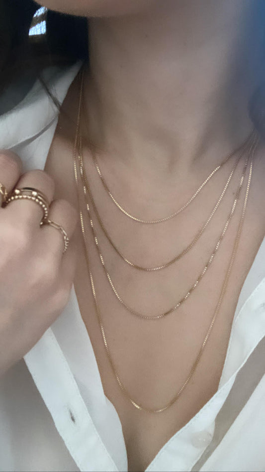 Boxed Chain - Multiple Sizes - Layering Necklaces
