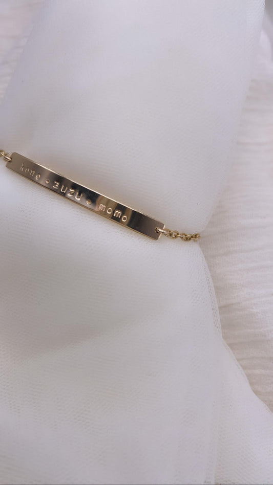 Thin Bar Bracelet - Customize - Personalize - Gold Filled
