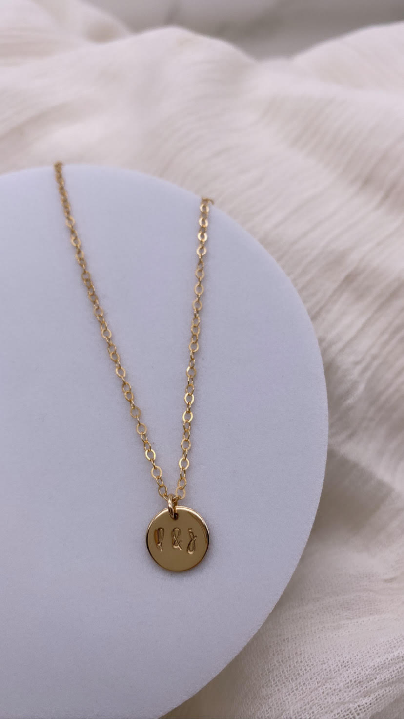 Carve your initials Charm Necklace
