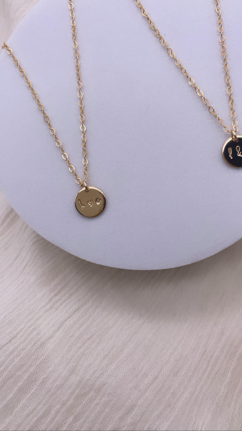 Carve your initials Charm Necklace
