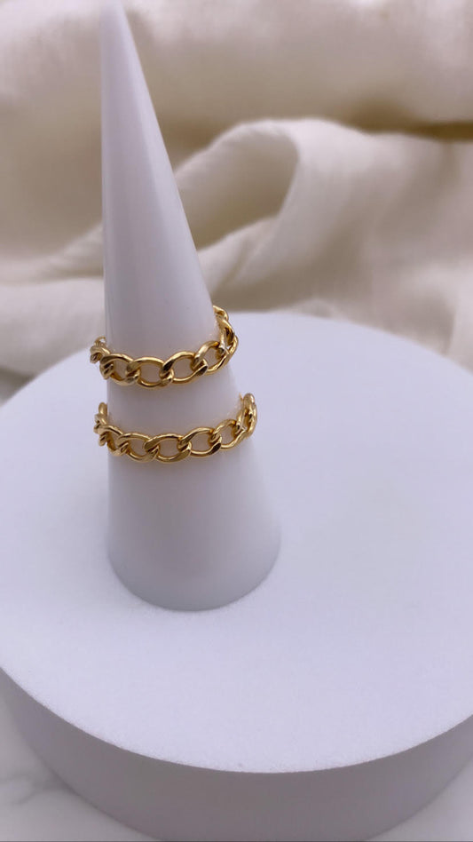 Adjustable Curb Chain Ring - Gold Filled